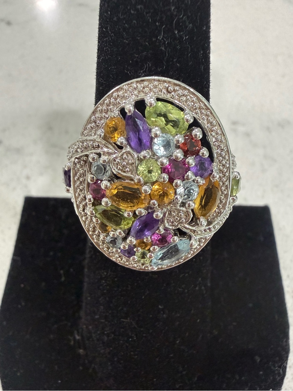Ross Simons Multi-Gemstone Sterling Silver Cocktail Ring